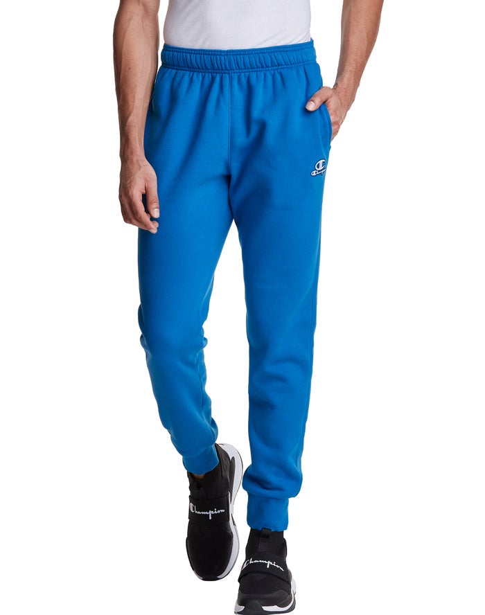 Champion Mens Joggers NZ - Classic Fleece Blue ( 0317-JEDGZ )